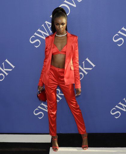 Leomie Anderson arrives on the red carpet at the 2018 CFDA Fashion Awards at Brooklyn Museum on June 4, 2018 in New York City. Photo by John Angelillo\/