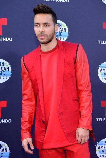 Singer Prince Royce arrives for the fourth annual Latin American Music Awards at the Dolby Theatre in the Hollywood section of Los Angeles on October 25, 2018. The annual event honors outstanding achievements for artists in the Latin music industry. Photo by Jim Ruymen\/