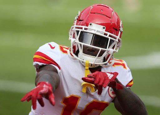 Kansas City Chiefs Tyreek Hill poses for a photo prior to his game against the Cleveland Browns at First Energy Stadium in Cleveland, Ohio November 4, 2018. Photo by Aaron Josefczyk\/