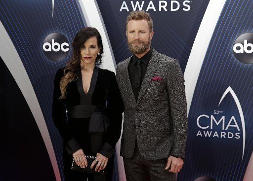 Dierks Bentley and guest arrive on the red carpet at the 52nd Annual Country Music Association Awards on November 14, 2018 at Bridgestone Arena in Nashville. Photo by John Angelillo\/