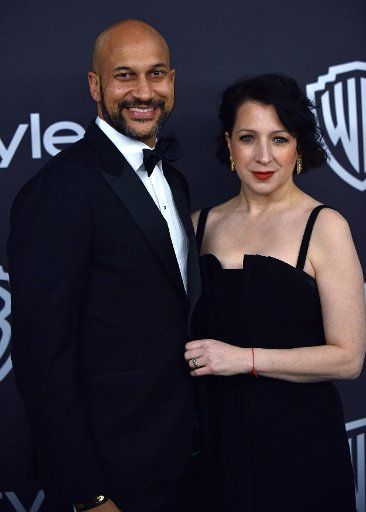 Keegan-Michael Key (L) and his wife Elisa Pugliese attend the 20th annual InStyle and Warner Brothers Golden Globes After-Party at the Beverly Hilton in Beverly Hills, California on January 6, 2019. Photo by Christine Chew\/