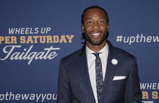 Wide receiver Larry Fitzgerald at the Wheels Up Super Saturday TaIigate on February 2, 2019 in Atlanta. Photo by John Angelillo\/