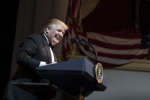 U.S. President Donald Trump delivers remarks at the Ford\