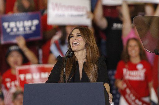 Kimberly Guilfoyle, senior advisor to the Trump campaign, speaks at a Keep America Great rally in Fayetteville, North Carolina on September 9, 2019. Photo by Nell Redmond\/UPI.
