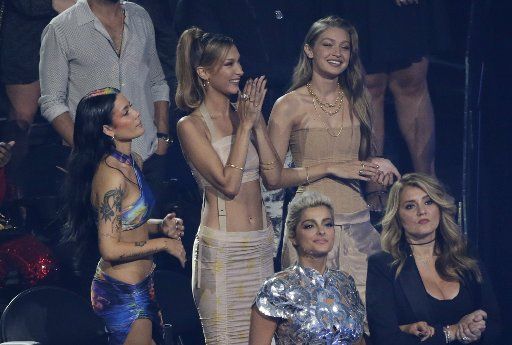 Halsey, Bella Hadid, Gigi Hadid and Bebe Rexha at the 36th annual MTV Video Music Awards at the Prudential Center in Newark, NJ on Monday, August 26, 2019. Photo by John Angelillo\/
