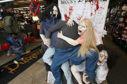 Customers are greeted with a scary scene at Johnnie Brockâs Dungeon, in St. Louis on Wednesday, October 30, 2019. Photo by Bill Greenblatt\/