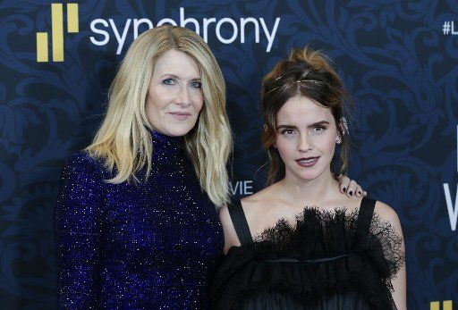 Emma Watson and Laura Dern arrive on the red carpet the "Little Women" World Premiere at Museum of Modern Art on December 07, 2019 in New York City. Photo by John Angelillo\/
