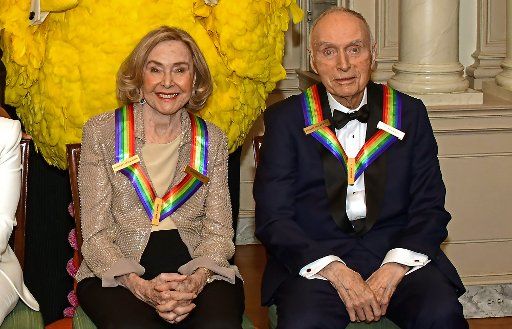ey, left, and Dr. Lloyd Morrisett, right, two of the recipients of the 42nd Annual Kennedy Center Honors, pose as part of a group photo following a dinner at the United States Department of State in Washington, D.C. on Saturday, December 7, 2019. The 2019 honorees are: Earth, Wind & Fire, Sally Field, Linda Ronstadt, Sesame Street, and Michael Tilson Thomas. Photo by Ron Sachs\/