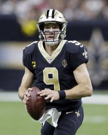 New Orleans Saints quarterback Drew Brees (9) looks to throw against the San Francisco 49ers at the Mercedes-Benz Superdome in New Orleans on Sunday, December 8, 2019. Photo by AJ Sisco\/