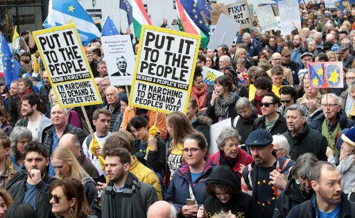 Thousands of citizens around the United Kingdom and the European Union take part in a march for a People\