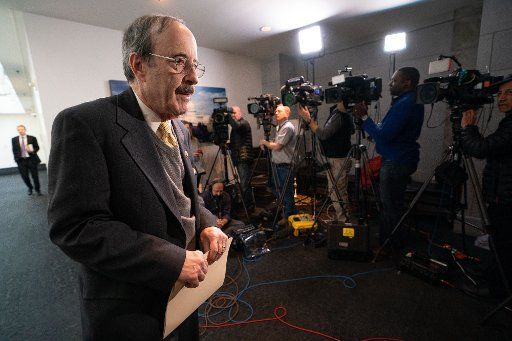 Rep. Eliot Engel, D-N.Y., speaks to the media following a closed door Democratic caucus meeting, on Capitol Hill in Washington, DC Tuesday, December 17, 2019. Photo Kevin Dietsch\/