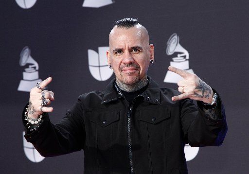 Andres Gimenez of the musical group A.N.I.M.A.L. arrives for the 20th annual Latin Grammy Awards at the MGM Garden Arena in Las Vegas, Nevada on Thursday, November 14, 2019. Photo by James Atoa\/