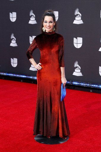 Puerto Rican singer iLe arrives for the 20th annual Latin Grammy Awards at the MGM Garden Arena in Las Vegas, Nevada on Thursday, November 14, 2019. Photo by James Atoa\/