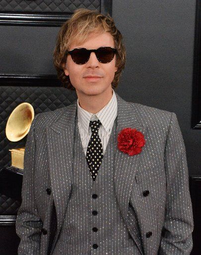 Beck arrives for the 62nd annual Grammy Awards held at Staples Center in Los Angeles on Sunday, January 26, 2020. Photo by Jim Ruymen\/