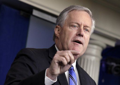 White House Chief of Staff Mark Meadows speaks during a press briefing at the White House in Washington, DC on Friday, July 31, 2020. Photo by Yuri Gripas