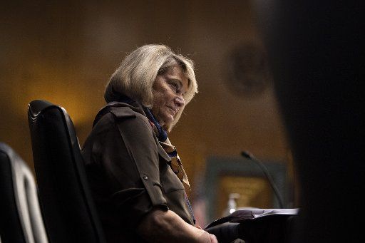 Sen. Cynthia Lummis, R-Wyo., attends a Senate Environment and Public Works Committee nomination hearing for Michael Stanley Regan to be Administrator of the Environmental Protection Agency in Washington , DC on Wednesday, February 3, 2021. Pool photo by Caroline Brehman