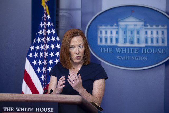 White House Press Secretary Jen Psaki holds a news conference in the James Brady Press Briefing Room of the White House in Washington, DC on April 5, 2021. Photo by Michael Reynolds