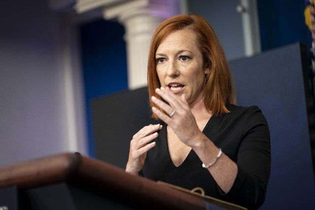 White House Press Secretary Jen Psaki speaks to reporters at the White House in Washington, DC, on Wednesday, June 30, 2021. Secretary Psaki spoke about the ongoing infrastructure negotiations and President Biden\