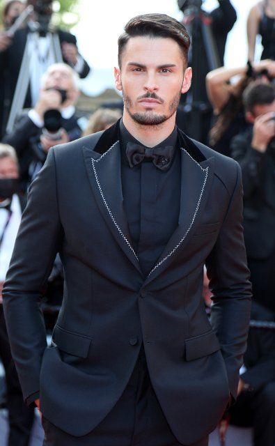 Baptiste Giabiconi arrives on the red carpet before the screening of the film "Annette" at the opening of the 74th annual Cannes International Film Festival in Cannes, France on Tuesday, July 6, 2021. Photo by David Silpa