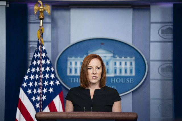 White House Press Secretary Jen Psaki speaks with reporters during the daily White House Press briefing at the White House on Friday, July 9, 2021 in Washington, DC. Photo by Alex Edelman