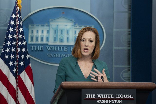 White House Press Secretary Jen Psaki participates in a briefing at the White House in Washington, DC March 4, 2022. Photo by Chris Kleponis