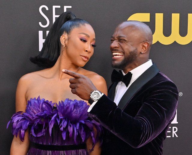 Apryl Jones and Taye Diggs attend the 27th annual Critics Choice Awards at the Fairmont Century Plaza on Sunday, March 13, 2022. UPI Photo Jim Ruymen