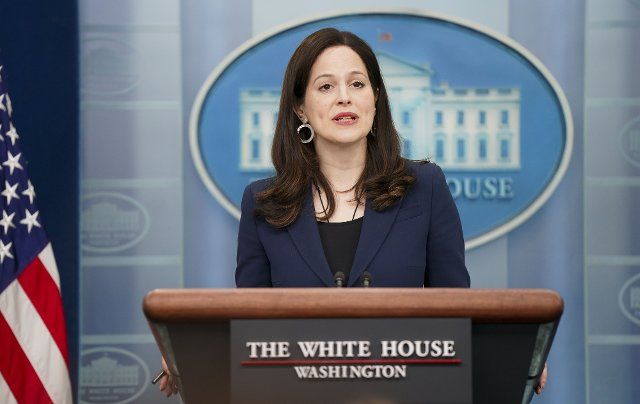 Deputy National Security Advisor for Cyber and Emerging Technology Anne Neuberger speaks during a press briefing in the James S. Brady Press Briefing Room at the White House in Washington, D.C. on Monday, March 21, 2022. Photo by Leigh Vogel\/UPI 