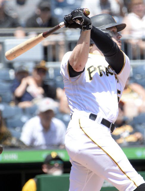 Pittsburgh Pirates right fielder Jack Suwinski (65) solo homer ties the score at 1-1 in the fourth inning against the Detroit Tigers at PNC Park on Wednesday June 8, 2022 in Pittsburgh. Photo by Archie Carpenter