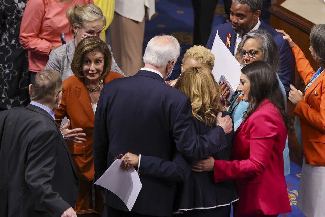 Speaker of the House Nancy Pelosi (D-CA) after voting the Bipartisan Safer Communities Act in the House Chamber at the U.S. Capitol in Washington, DC on Friday, June 24, 2022. Photo by Tasos Katopodis