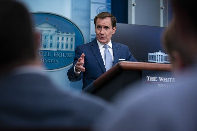 John Kirby, national security council coordinator, speaks during a news conference in the James S. Brady Press Briefing Room at the White House in Washington, D.C., US, on Tuesday, Aug. 2, 2022. Photo by Al Drago