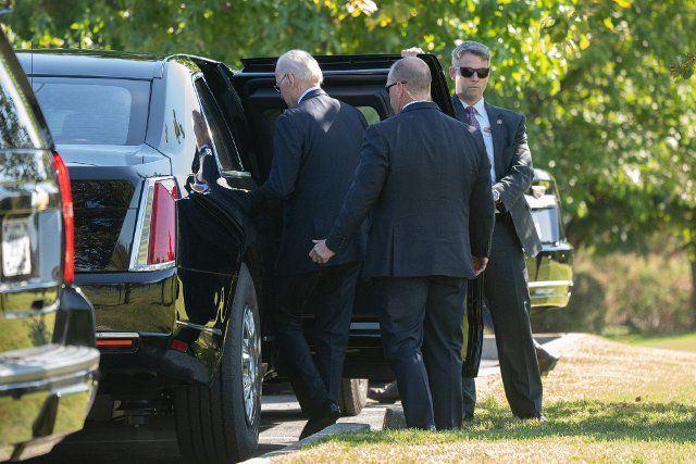 United States President Joe Biden returns to the White House in Washington, DC via Fort McNair after a trip to Wilmington, DE, on Monday, September 26, 2022. Photo by Chris Kleponis