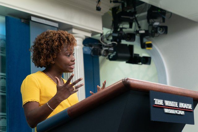White House Press Secretary Karine Jean-Pierre holds a news briefing at the White House in Washington, DC on Monday, September 26, 2022. Photo by Chris Kleponis