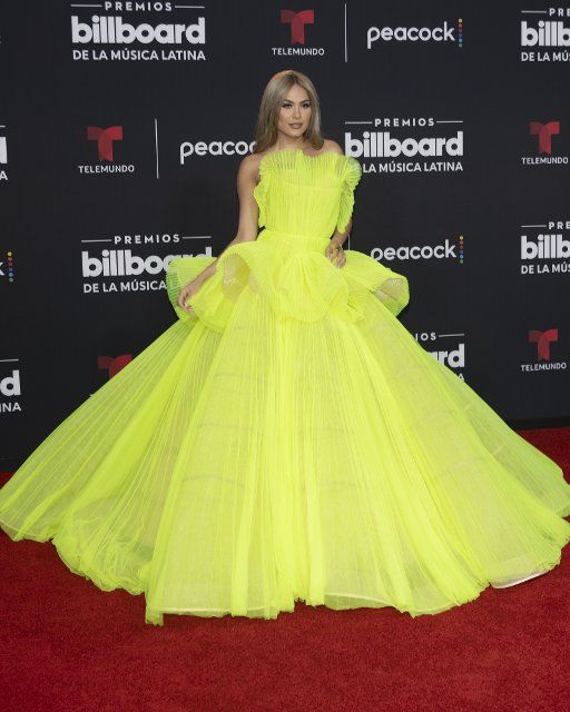 Andrea Meza arrives on the red carpet at the 2022 Latin Billboard Music Awards at the University of Miami, Watsco Center, Thursday, September 29, 2022 in Coral Gables, Florida. Photo by Gary I Rothstein