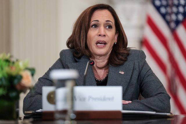 Vice President Kamala Harris speaks during a meeting of the Task Force on Reproductive Healthcare Access in the the State Dining Room of the White House on October 4, 2022 in Washington, DC. Photo by Oliver Contreras