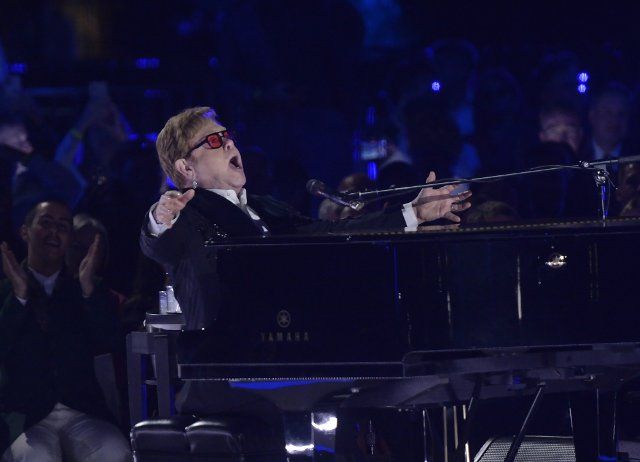 Elton John preforms a show he calls "A Night When Hope and History Rhyme" as part of his farewell tour on the South Lawn of the White House in Washington, DC on Friday, September 23, 2022. Photo by Bonnie Cash