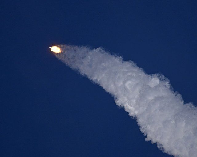 A SpaceX Falcon 9 rocket launches a Cargo Dragon-2 spacecraft for NASA on its 26th resupply mission from Complex 39A at the Kennedy Space Center, Florida on Saturday, November 26, 2022. Cargo Dragon is carrying over three tons of equipment and supplies to the International Space Station. Photo by Joe Marino