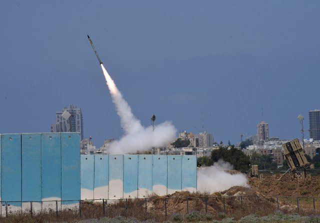 An anti-rocket missile is fired from Israel\