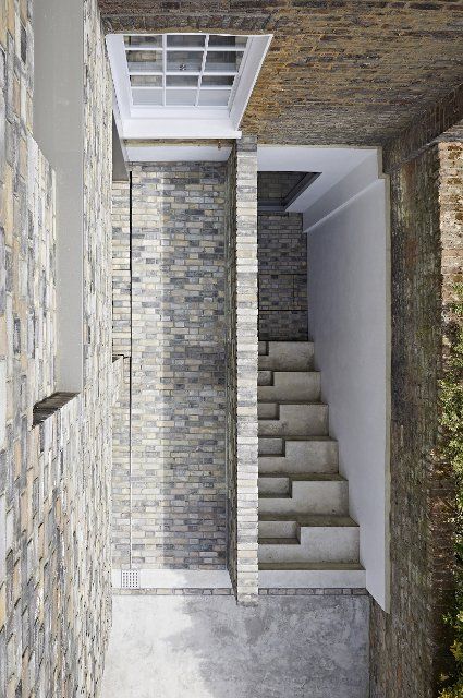 Exterior stairway to ground floor. Queens House, London, United Kingdom. Architect: Paul Archer Design - Architects & Design, 2021