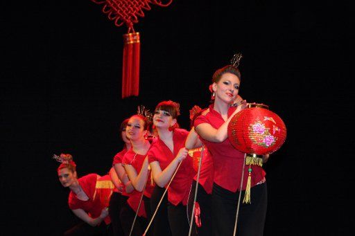 (110213) -- BELGRADE Feb. 13 2011 (Xinhua) -- Serbians perform during an evening gala part of the celebration of the Chinese Lunar New Year in Belgrade capital of Serbia Feb. 13 2011. (Xinhua\/Dai Zhenhua)