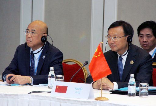 (110514) -- ALMATY May 14 2011 (Xinhua) -- Chinese Foreign Minister Yang Jiechi (2nd L) attends the meeting of Foreign Ministers\