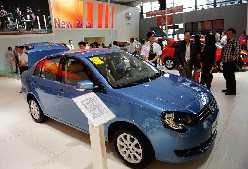 (110624) -- KUNMING June 24 2011 (Xinhua) -- A Volkswagen Polo car is seen during an auto show in Kunming southwest China\