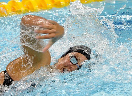 (110817) -- SHENZHEN Aug. 17 2011 (Xinhua) -- Megan Romano of team the United States competes during the final of the women\
