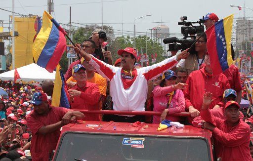 (130411) -- CABIMAS, April 11, 2013 (Xinhua) -- Image provided by the Hugo Chavez Comando shows Venezuela\