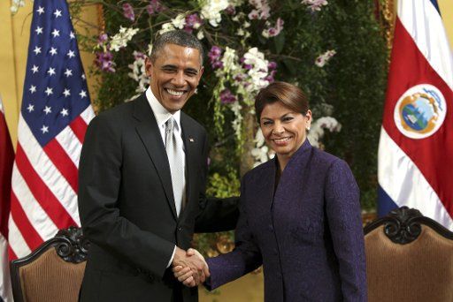 (130503) -- SAN JOSE, May 3, 2013 (Xinhua) -- U.S President Barack Obama meets with Costa Rica\