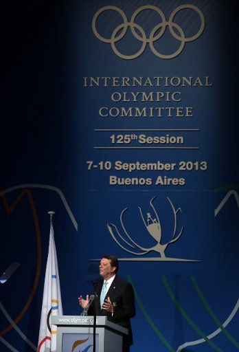 (130907) -- BUENOS AIRES, Sept. 7, 2013 (Xinhua) -- Istanbul 2020 Bid Chairman Hasan Arat delivers his speech during their bid presentation before the International Olympic Committee (IOC) members during the 125th IOC session in Buenos Aires, ...