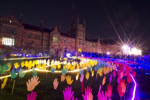 (140527) -- SYDNEY, May 27, 2014 (Xinhua) -- Photo taken on May 27, 2014 shows the "Sea of Hands" exhibition calling for reconciliation and respect in the University of Sydney in Sydney, Australia. (Xinhua\/Jin Linpeng) (srb)