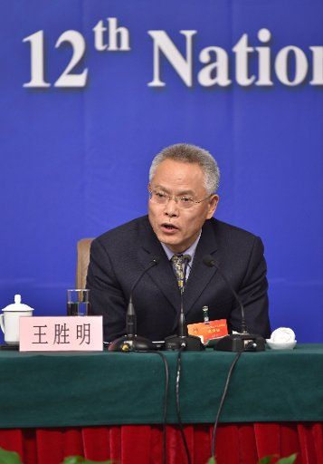 (150310) -- BEIJING, March 10, 2015 (Xinhua) -- Wang Shengming, deputy head of the Internal and Judicial Affairs Committee of the National People\
