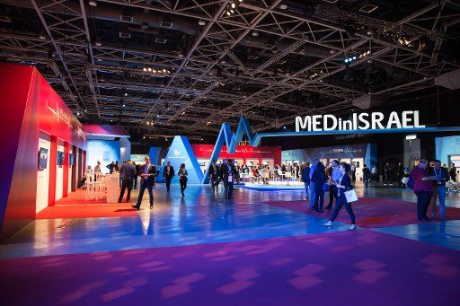 (170308) -- TEL AVIV, March 8, 2017 (Xinhua) -- Visitors attend the Med in Israel exhibition in Tel Aviv, Israel on March 7, 2017. Over 100 exhibitors participated in the exhibition. (Xinhua\/Guo Yu) (hy)