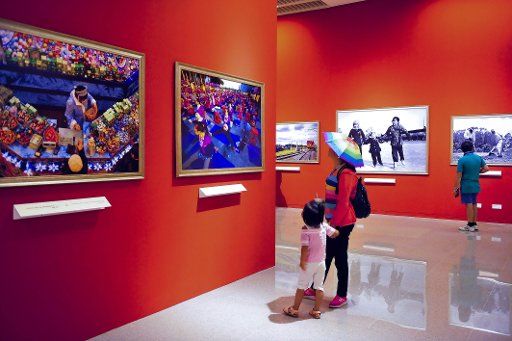 (170615) -- BEIJING, June 15, 2017 (Xinhua) -- Visitors watch the creations at the BRICS Media Joint Photography Exhibition at the National Museum of China in Beijing, capital of China, June 15, 2017. The exhibition, hosted by Xinhua News Agency, ...