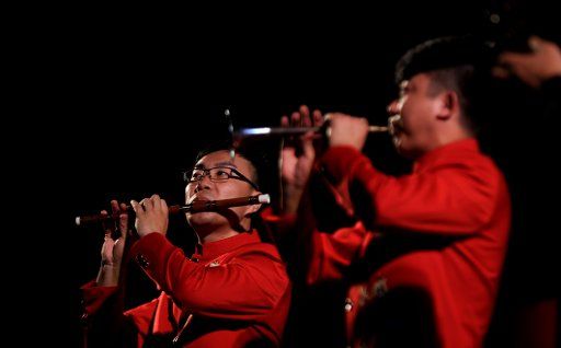 (170723) -- JERASH, July 23, 2017 (Xinhua) -- Chinese National Orchestra of Jinan performs during the Jerash Festival of Culture and Arts in Jerash, Jordan, on July 22, 2017. The festival features a mixture of oriental and western performances, ...